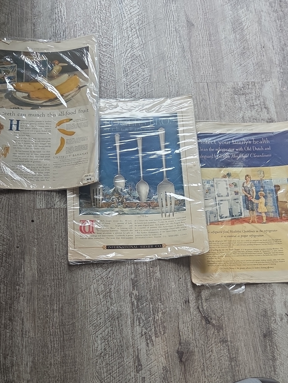 Three Vintage Advertising Prints with Kitchen & Fruit Imagery